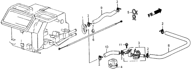 1986 Honda CRX Water Valve - Hose Diagram