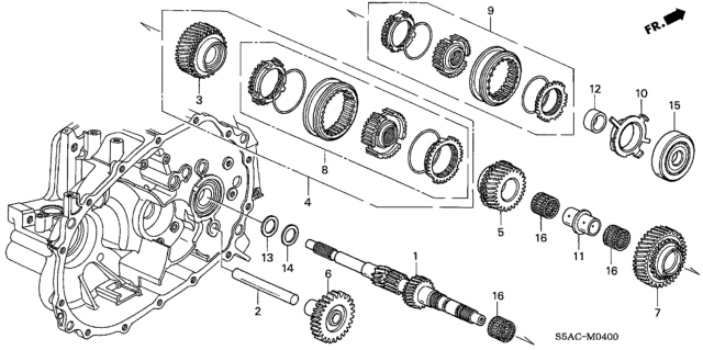 2005 Honda Civic MT Mainshaft Diagram