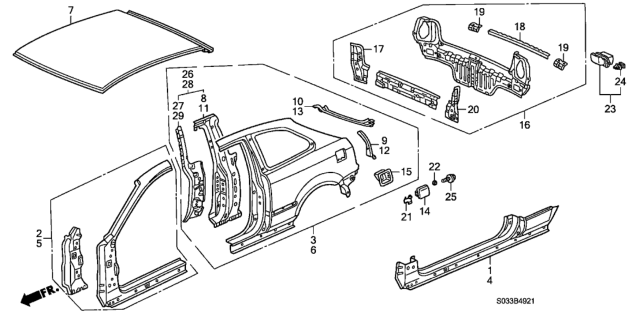 2000 Honda Civic Outer Panel (Old Style Panel) Diagram