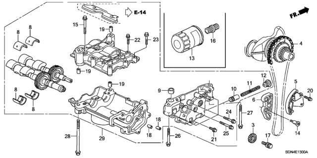 2004 Honda Accord 2 Door EX KA 5MT Oil Pump (L4) Diagram