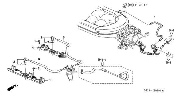 2001 Honda Accord 2 Door EX (V6) KA 4AT Install Pipe - Tubing (V6) Diagram