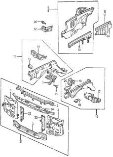 1983 Honda Accord Wheelhouse, R. FR. Diagram for 60510-SA5-813ZZ