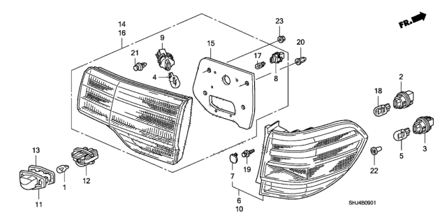 2008 Honda Odyssey Socket (T20 W) Diagram for 33302-S5A-A01