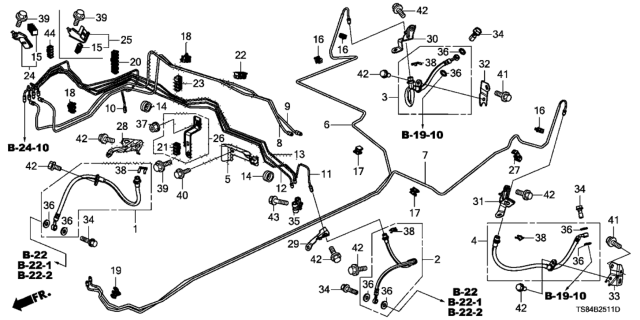 2012 Honda Civic Pipe D, Brake Diagram for 46340-TS8-A00