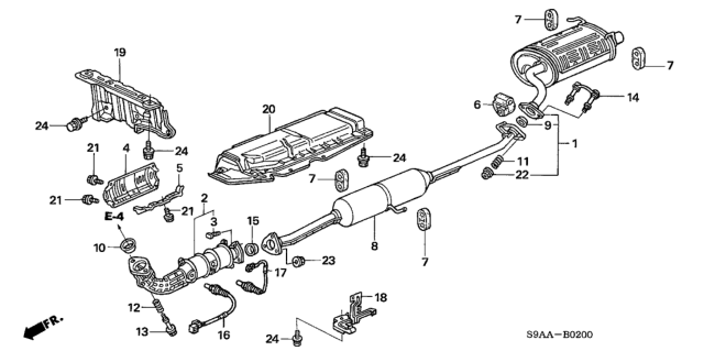 2006 Honda CR-V Pipe B, Exhuast Diagram for 18220-S9A-023