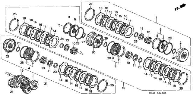 1995 Honda Civic AT Clutch Diagram