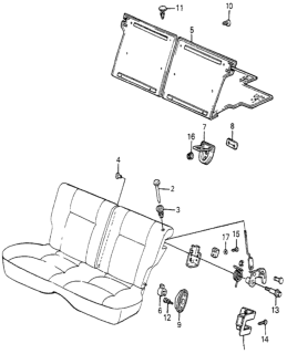 1985 Honda Accord Cover, RR. Seat Striker *R41L* (MEEK RED) Diagram for 78186-SA5-000ZQ