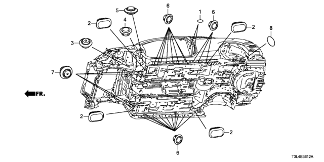 2013 Honda Accord Grommet (Lower) Diagram
