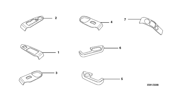 2004 Honda Pilot 5 Door EXL KA 5AT Interior Trim Panel (Wood) Diagram