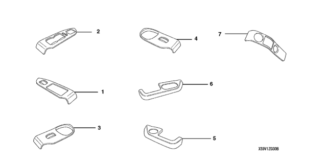 2005 Honda Pilot Panel, Power Window Switch Sub-Assy. Diagram for 08Z03-S9V-10012