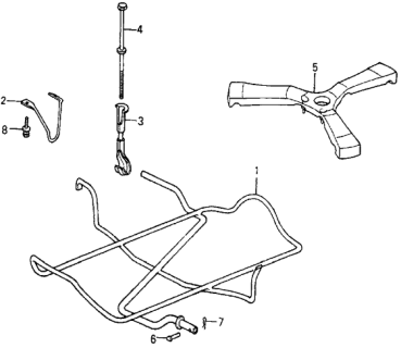 1987 Honda Civic 5 Door 4WD KA 5MT Spare Tire Carrier Diagram