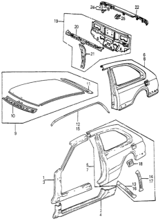 1985 Honda Accord Panel Set, L. FR. (Outer) Diagram for 04711-SA5-672ZZ