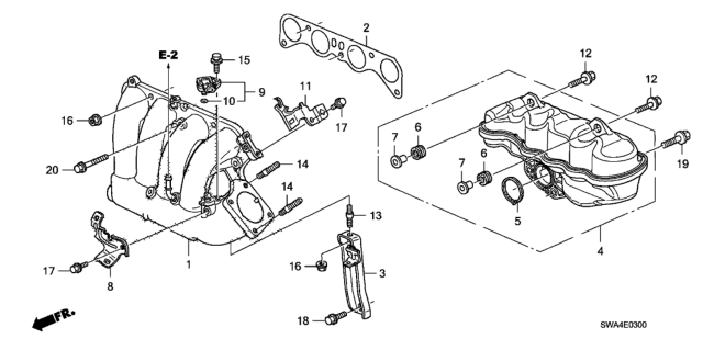 2008 Honda CR-V Stay, In. Manifold Diagram for 17132-RTB-000