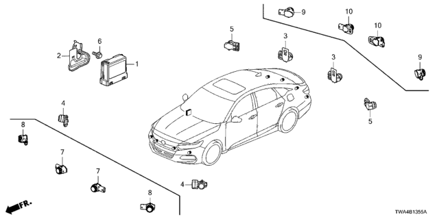 2018 Honda Accord Hybrid Parking Sensor Diagram