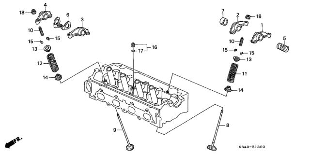 1998 Honda Accord Spring, In. Rocker Arm Diagram for 14645-PAB-A00