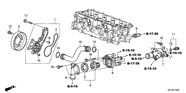 2016 Honda CR-Z Water Pump Diagram