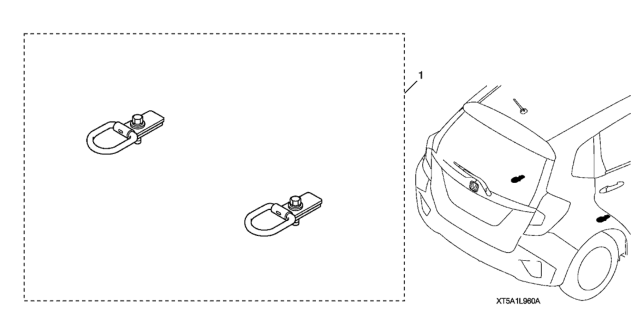 2016 Honda Fit Cargo Tie-Down Loops Diagram