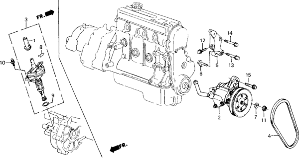 1989 Honda Accord P.S. Pump - Speed Sensor Diagram