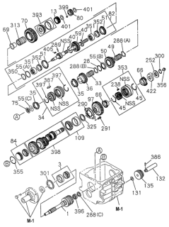 1994 Honda Passport 4 Door DX (4X2 4 CYLINDER) KA 5MT MT Transmission Gear Diagram
