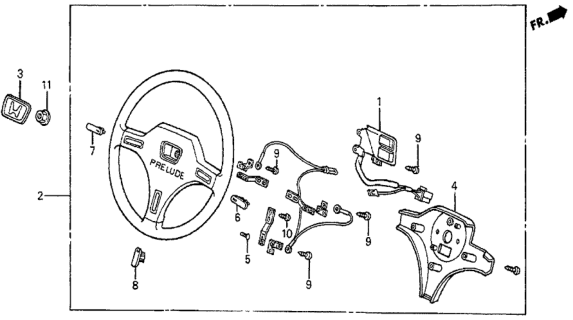 1986 Honda Prelude Emblem (Black) (Nippon Purasuto) Diagram for 53122-SF0-003ZA