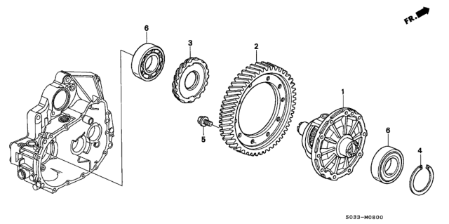 1999 Honda Civic 3 Door DX KA 5MT MT Differential Gear Diagram