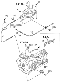 2001 Honda Passport Cable, Automatic Transmission Diagram for 8-97124-855-3