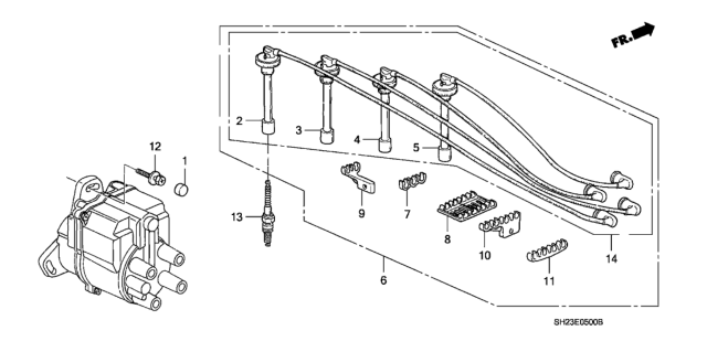 1989 Honda CRX Wire, Resistance (No.2) Diagram for 32702-PM3-000