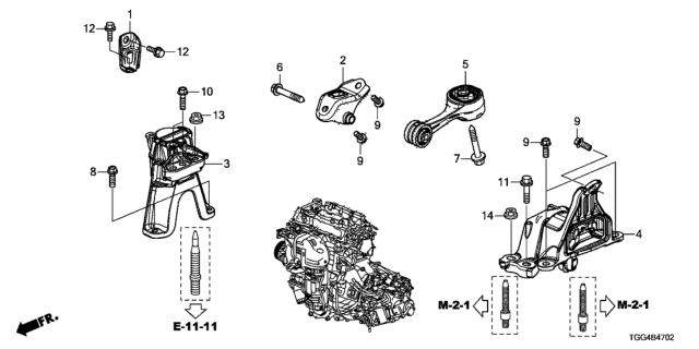 2018 Honda Civic Engine Mounts Diagram