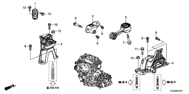 2019 Honda Civic Engine Mounts Diagram