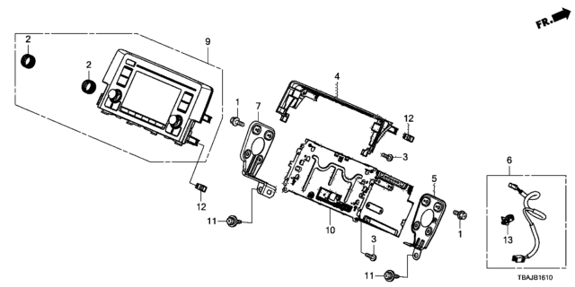 2018 Honda Civic Audio Unit Assy Diagram for 39100-TBA-A21RM