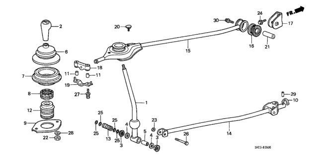 1991 Honda CRX Shift Lever Diagram