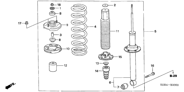 2006 Honda Accord Hybrid Shock Absorber Assembly, Rear Diagram for 52610-SDR-A02