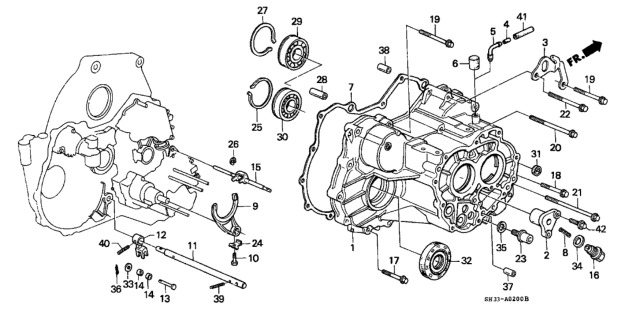 1991 Honda Civic 3 Door DX KA 4AT AT Transmission Housing Diagram