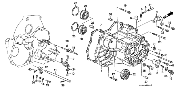 1988 Honda Civic AT Transmission Housing Diagram