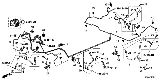 2020 Honda Civic 2 Door SI (HI-PERF TIRES) KA 6MT Brake Lines (VSA) Diagram