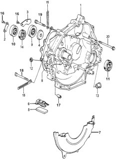 1982 Honda Accord 3 Door LX KA 5MT MT Clutch Housing Diagram