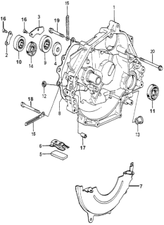 1982 Honda Accord Cover, Clutch Case Diagram for 21350-689-000