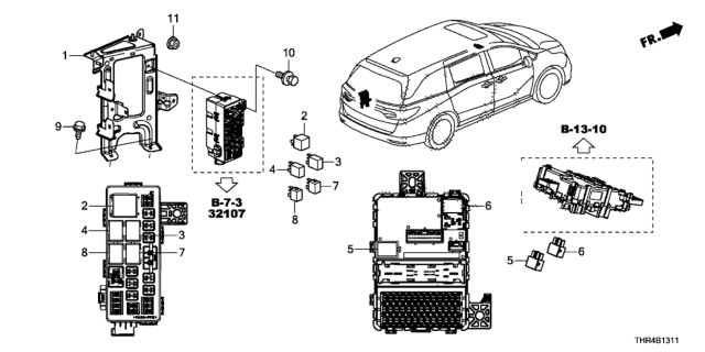 2018 Honda Odyssey 5 Door LX KA 9AT Control Unit (Cabin) Diagram 2