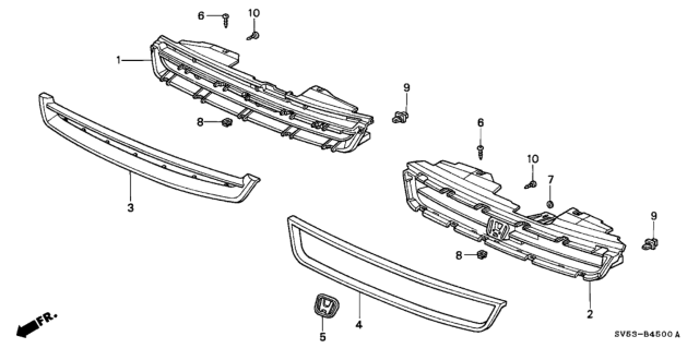 1996 Honda Accord Grille Diagram