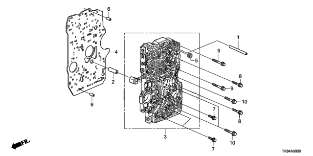 2012 Honda Odyssey 5 Door LX KA 5AT AT Main Valve Body (5AT) Diagram