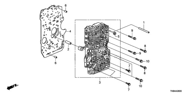 2012 Honda Odyssey AT Main Valve Body (5AT) Diagram