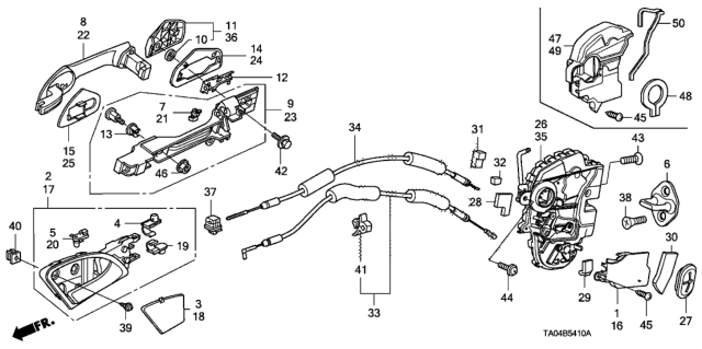 2011 Honda Accord Latch Assembly, Left Rear Door Power Diagram for 72650-TC0-T12