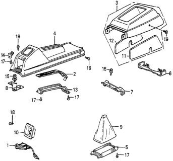 1985 Honda Accord Bracket, RR. Console Diagram for 77707-SA5-000