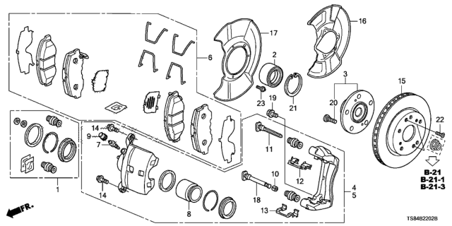 2015 Honda Civic Front Brake (1.8L) Diagram