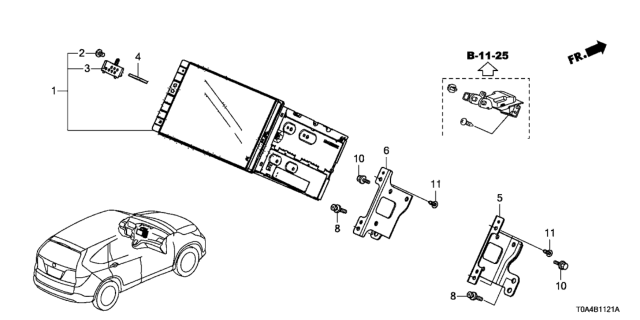 2015 Honda CR-V Bracket Audio R (2Di Diagram for 39111-T0A-A00