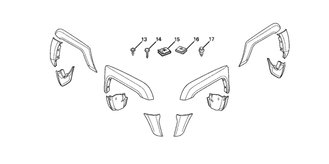 2007 Honda Ridgeline Flare, Fender *R529P* (DARK CHERRY PEARL) Diagram for 08P21-SJC-1A0