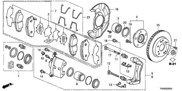 2009 Honda Accord Front Brake Diagram