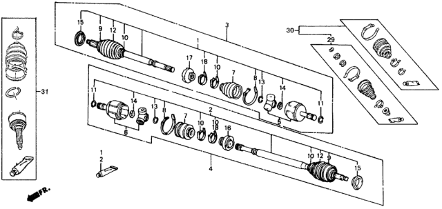 1990 Honda Civic Driveshaft Diagram