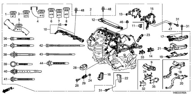 2014 Honda Civic Engine Wire Harness (1.8L) Diagram