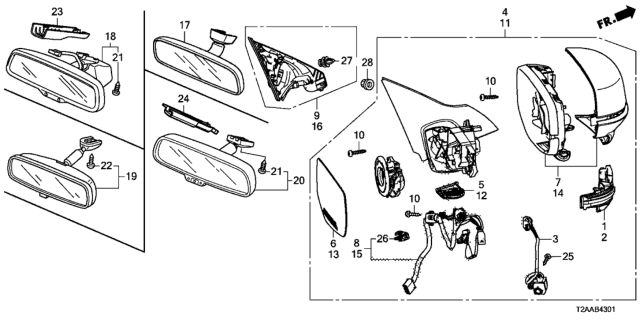 2017 Honda Accord Mirror Assembly, Driver Side Door (Lunar Silver Metallic) (R.C.) Diagram for 76250-T2G-A81ZE